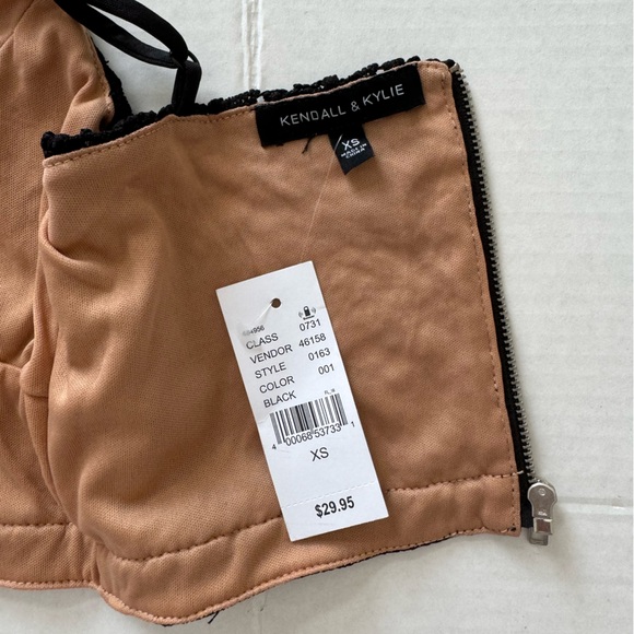 KENDALL & KYLIE Lace Bustier Bralette top NWT size XS black nude HTF rare Pacsun - Picture 11 of 16